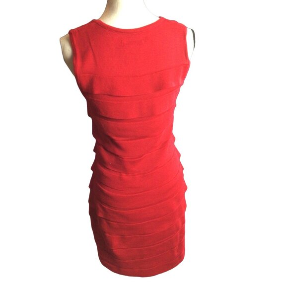 Calvin Klein Tiered Dress * Size 6 ? * Red Cotton *VGC - Picture 3 of 6